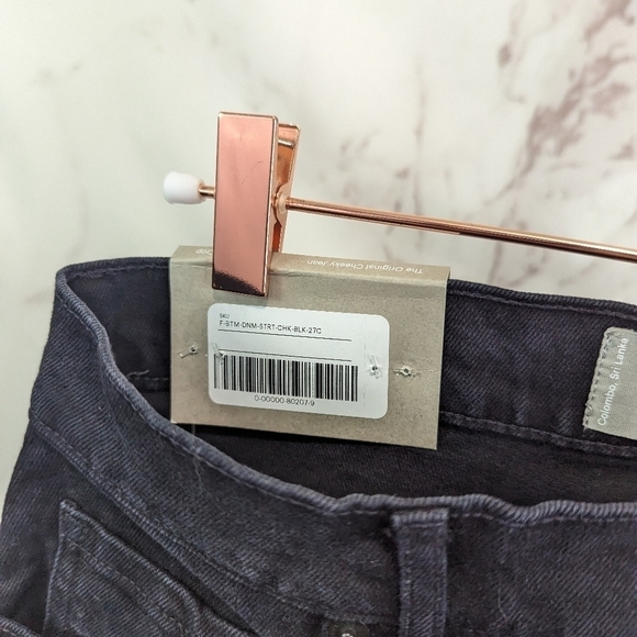 Everlane Jean The Original Cheeky Straight High Rise Coal Black Zip Denim - Picture 13 of 14